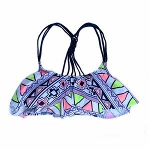 PINK Victoria’s Secret Ruffle Bikini Top Small